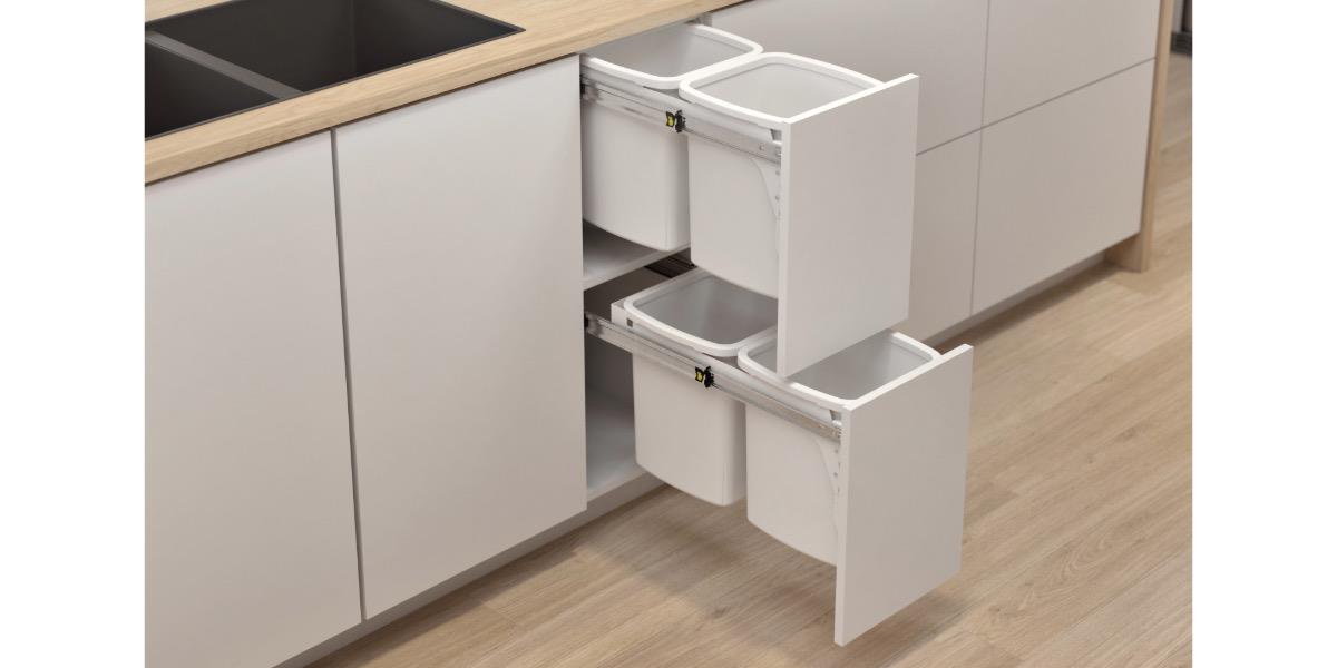 Pictured: The new HC213D-W 2x13L model can be stacked to provide 52 litres of waste storage.